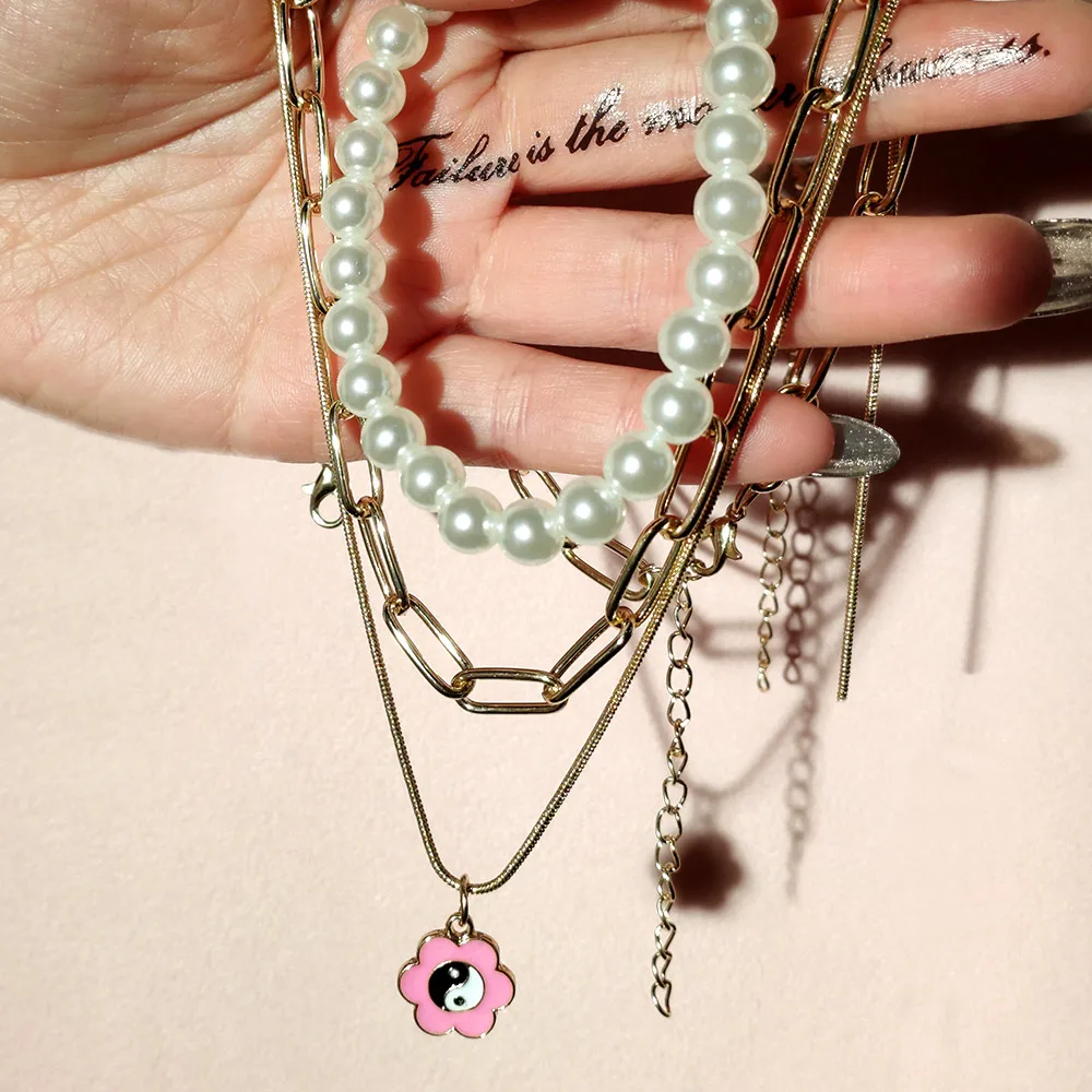 Sweet Yin Yang Flower Pearl Beaded Necklace For Women Candy Color Enamel Necklaces Handmade Pearl Choker Bohemia Layered Jewelry
Sweet Yin Yang Flower Pearl Beaded Necklace For Women Candy Color Enamel Necklaces Handmade Pearl Choker Bohemia Layered Jewelry