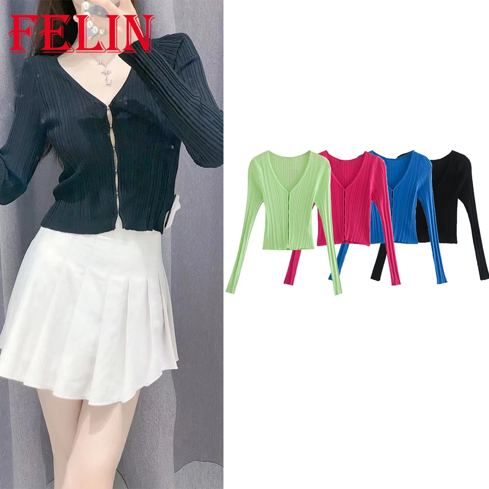 Za 2021 Fashion Autumn Solid Black Knitted Cardigans Women Deep V Neck Long Sleeve Sexy Sheath Women Sweaters Y2K Girls Tops
Za 2021 Fashion Autumn Solid Black Knitted Cardigans Women Deep V Neck Long Sleeve Sexy Sheath Women Sweaters Y2K Girls Tops