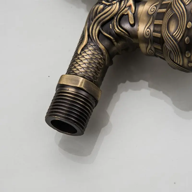 Antique Bronze Dragon Wall Mounted Tap Sink Faucet Retro Washing Machine Tap Outdoor Garden Hose Single Cold Water Tap
Antique Bronze Dragon Wall Mounted Tap Sink Faucet Retro Washing Machine Tap Outdoor Garden Hose Single Cold Water Tap