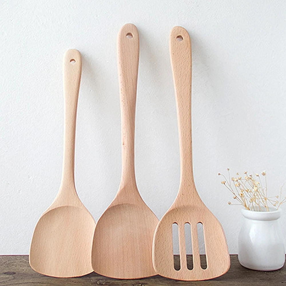 30/35cm Natural Health Beech Wood Kitchen Slotted Spatula Spoon Mixing Holder Cooking Utensils Dinner Food Wok Shovels Turners
30/35cm Natural Health Beech Wood Kitchen Slotted Spatula Spoon Mixing Holder Cooking Utensils Dinner Food Wok Shovels Turners