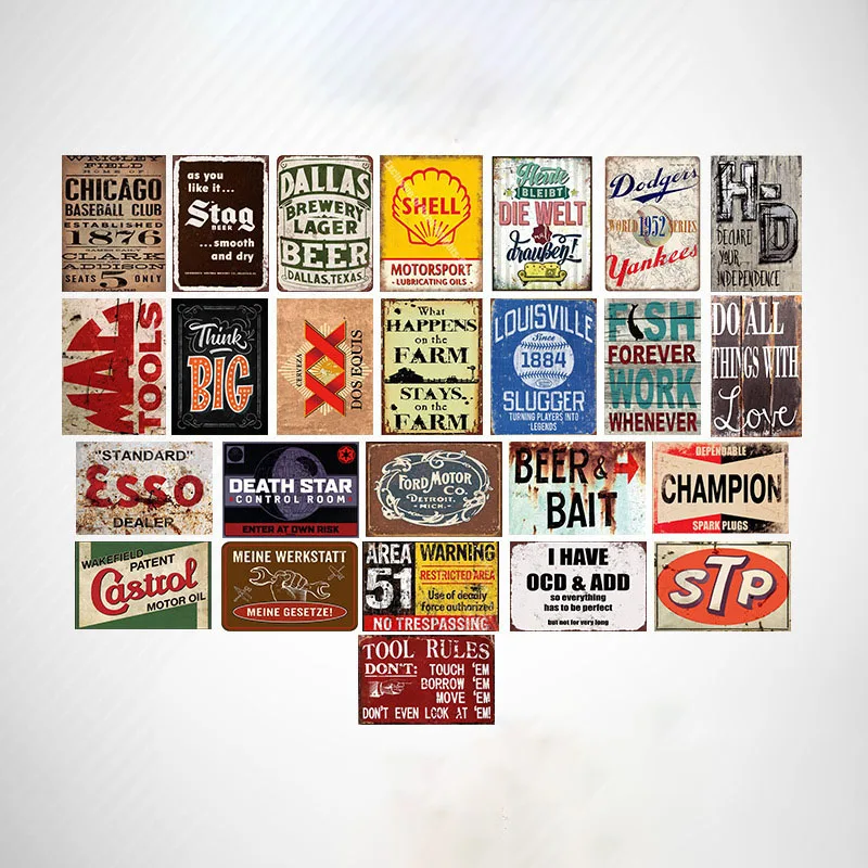 Art Letters Tin Signs Classic Retro Iron Painting Abstract Nostalgia Plaque Farmhouse Shop Club Bar Garage Wall Decoration
Art Letters Tin Signs Classic Retro Iron Painting Abstract Nostalgia Plaque Farmhouse Shop Club Bar Garage Wall Decoration
