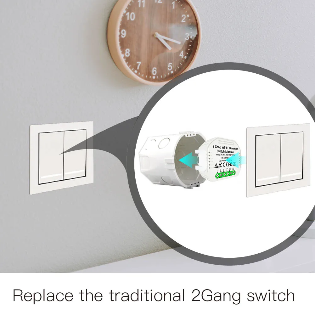 1/2 Gang DIY Mini LED WiFi Dimmer Module APP Remote Control 1 2 Way Smart Light Switch Support Smart Life/Tuya
1/2 Gang DIY Mini LED WiFi Dimmer Module APP Remote Control 1 2 Way Smart Light Switch Support Smart Life/Tuya