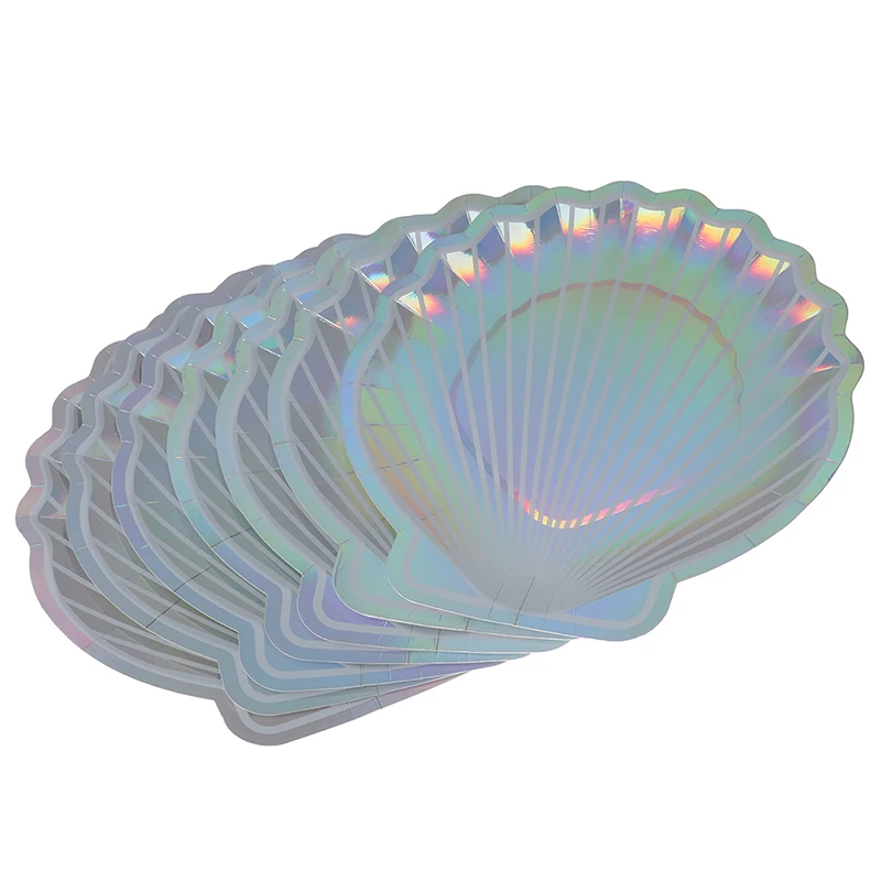 8Pcs Iridescent Sparkle Shell Paper Plates Party Dish Tableware 10inch Mermaid Theme Festival For Wedding Party Supplies
8Pcs Iridescent Sparkle Shell Paper Plates Party Dish Tableware 10inch Mermaid Theme Festival For Wedding Party Supplies