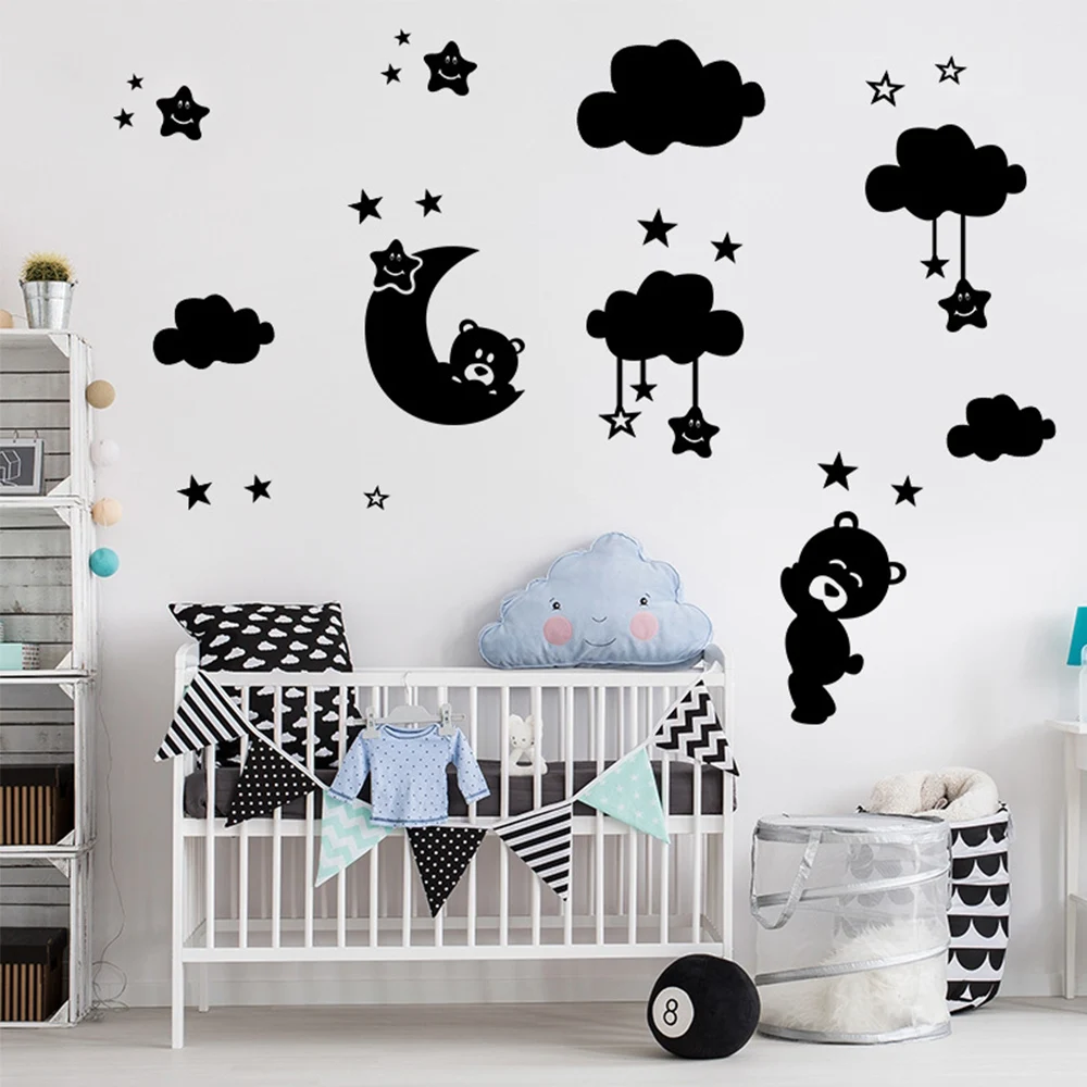 Cute bear among stars, moon and clouds Wall Stickers Home Decor For Kids Room Decoration Nursery Poster Removable Art Mural
Cute bear among stars, moon and clouds Wall Stickers Home Decor For Kids Room Decoration Nursery Poster Removable Art Mural