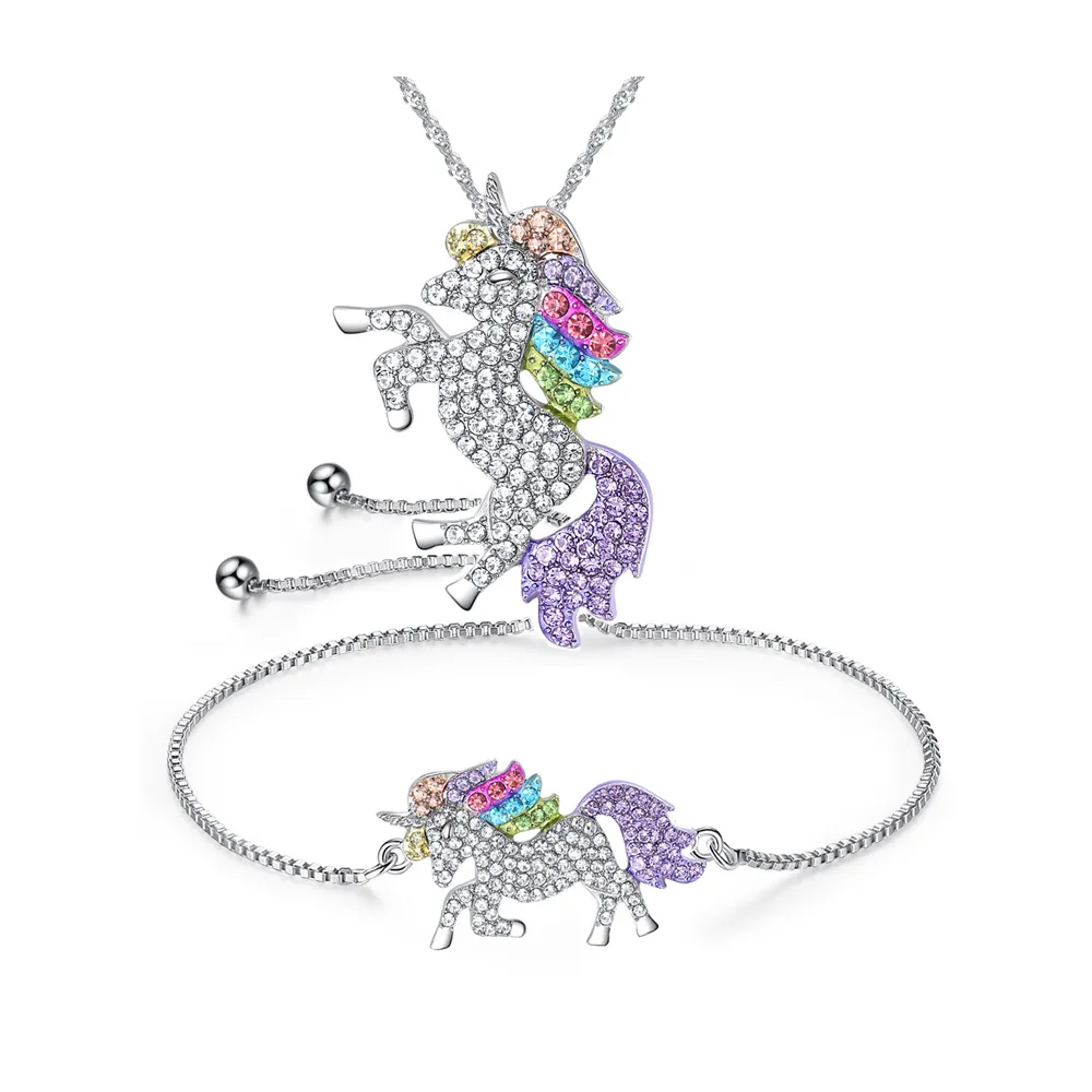 Ожерелье с милым единорогом Модная бижутерия мультяшной лошадью аксессуары для