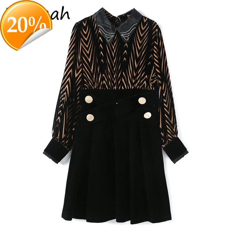 Spring Women Fashion Runway Party Midi Dress Latery Cover Two-row striped Printed Ladies A-line Dress 2021
Spring Women Fashion Runway Party Midi Dress Latery Cover Two-row striped Printed Ladies A-line Dress 2021