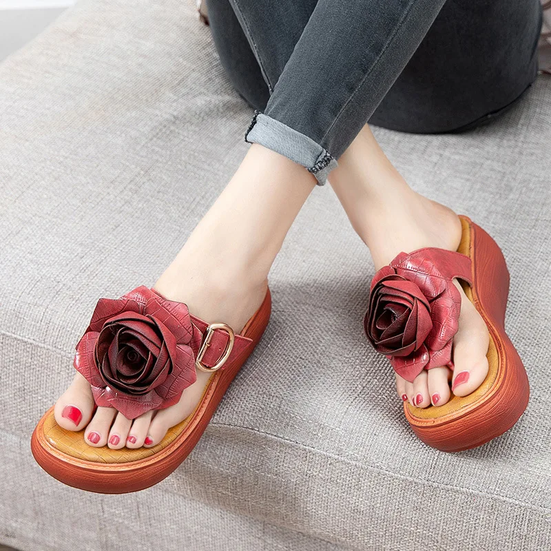 ZXRYXGS Classic Flowers Shoes Fashion Slippers Women Sandals Increase Wedges Summer Flip Flops Genuine Leather Slippers Sandals
ZXRYXGS Classic Flowers Shoes Fashion Slippers Women Sandals Increase Wedges Summer Flip Flops Genuine Leather Slippers Sandals