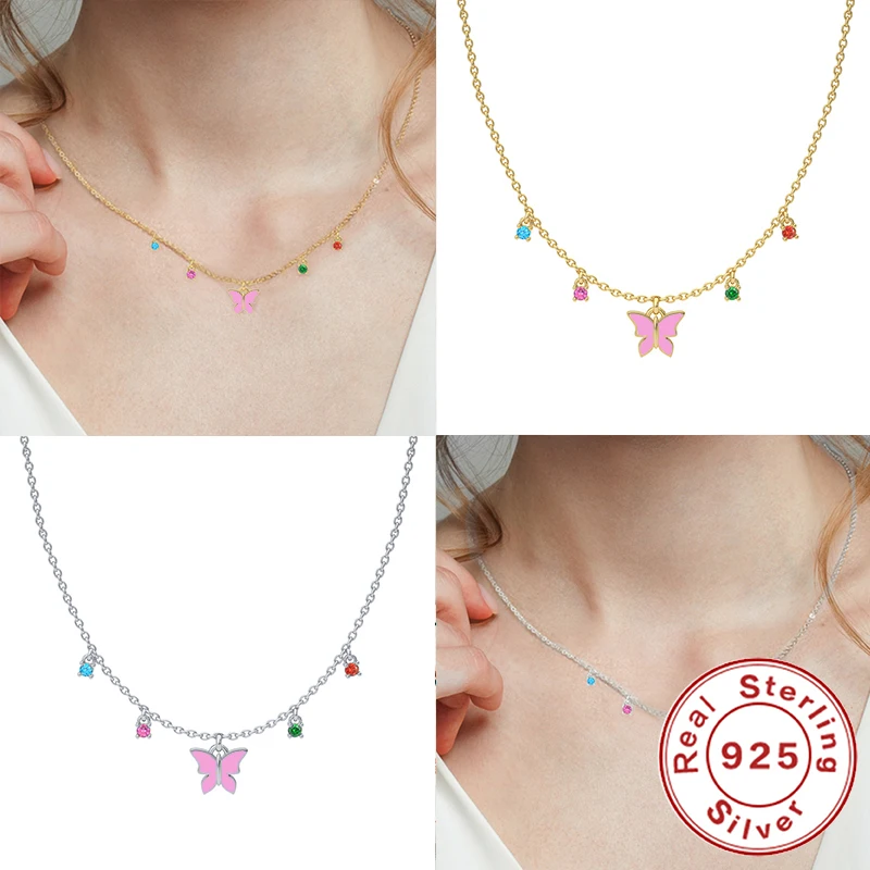 CANNER 925 Sterling Silver Drip Oil Pandent Necklace For Women Charming Butterfly Stars Chain Choker Necklace Bijoux Party Gifts
CANNER 925 Sterling Silver Drip Oil Pandent Necklace For Women Charming Butterfly Stars Chain Choker Necklace Bijoux Party Gifts