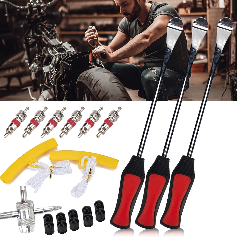 22pcs/set Car Tire Spoons Rim Protectors Valve Caps Cores Tyre Repair Tools Kit Motorcycle Bike Car Tire Irons Tool Kit
22pcs/set Car Tire Spoons Rim Protectors Valve Caps Cores Tyre Repair Tools Kit Motorcycle Bike Car Tire Irons Tool Kit
