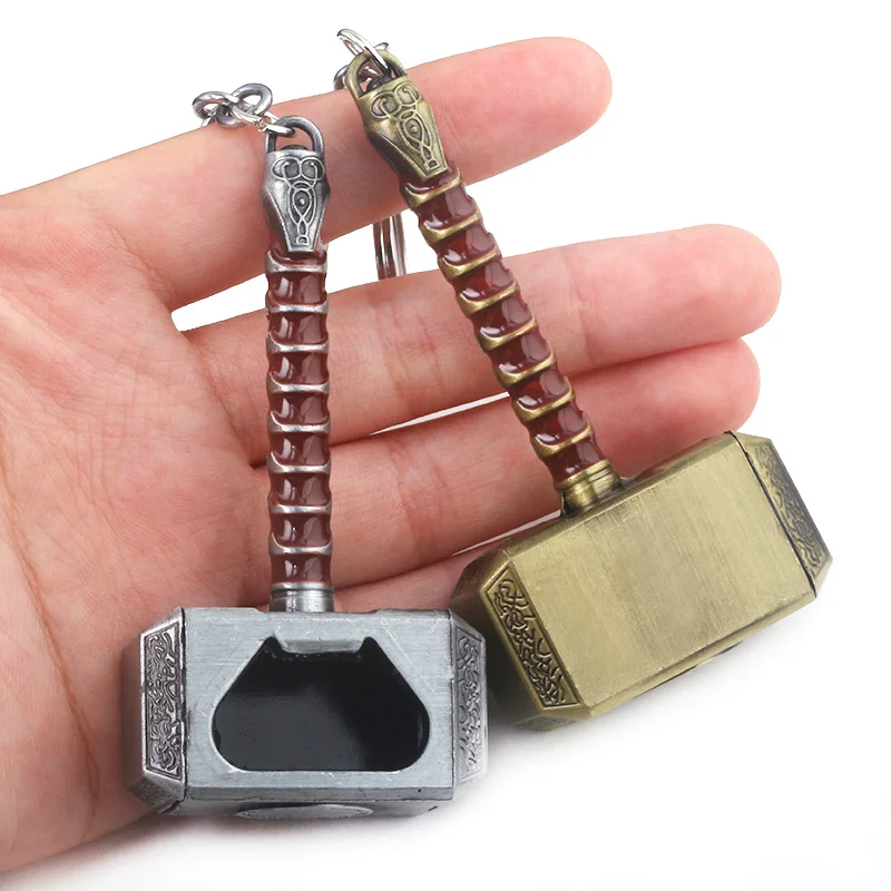 Thor Weapon Metal Hammer Keychain Fashion Car Key Accessories Bottle Opener Key Chain Movie Fans Gift Souvenior Cosplay Props
Thor Weapon Metal Hammer Keychain Fashion Car Key Accessories Bottle Opener Key Chain Movie Fans Gift Souvenior Cosplay Props
