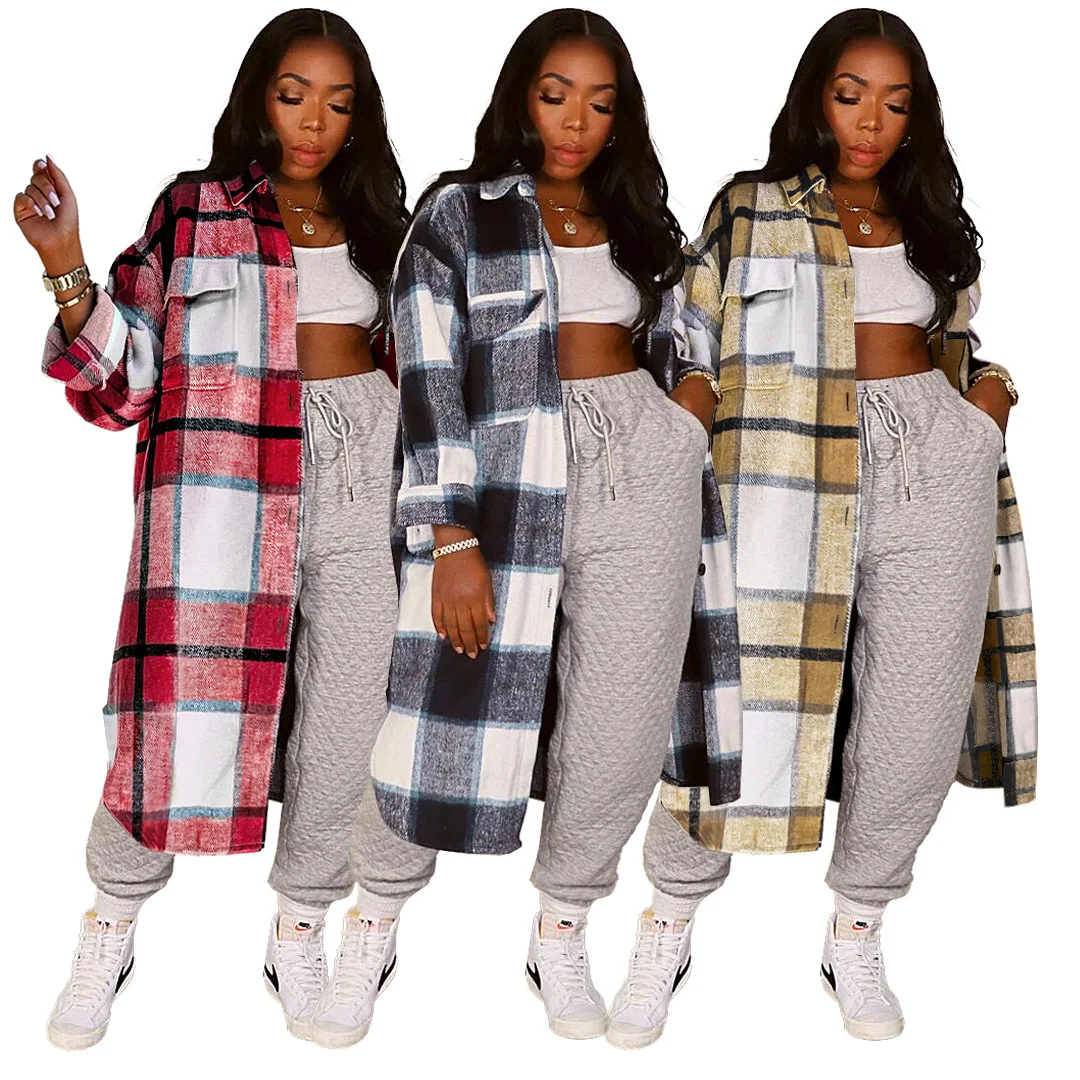 Vintage Women Plaid Long Shirt Coat Autumn Winter Casual Turn Down Collar Button Up Shirts Fashion Warm Female Long Shirts
Vintage Women Plaid Long Shirt Coat Autumn Winter Casual Turn Down Collar Button Up Shirts Fashion Warm Female Long Shirts