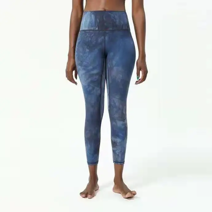 

High waist tie dye Women Long Yoga Pants Sports Gym Wear Leggings High Waist Elastic Fitness Lady Overall Tights Yoga Pants 1903