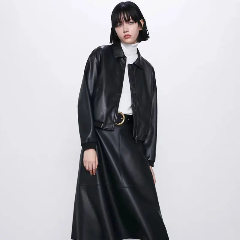 Nlzgmsj Za Jacket 2021 Women Pu jacket Coat Long sleeve Loose Female Short leather Outwear Black Winter Autumn Jacket 202109
Nlzgmsj Za Jacket 2021 Women Pu jacket Coat Long sleeve Loose Female Short leather Outwear Black Winter Autumn Jacket 202109