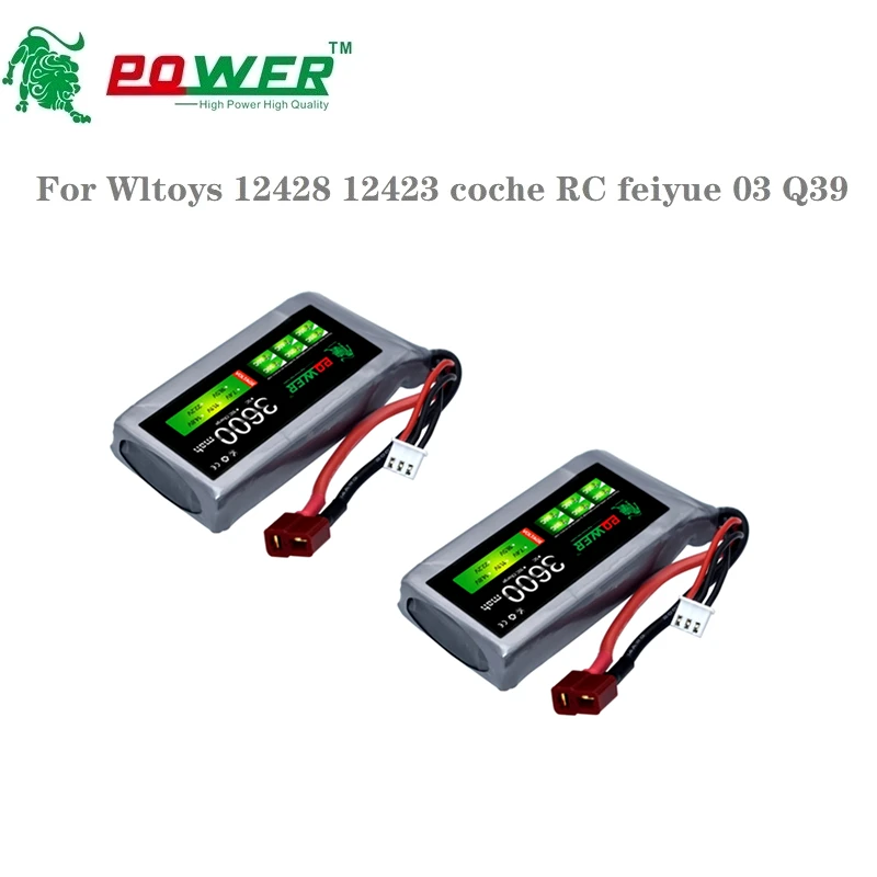 7.4V RC Car Lipo Battery Upgrade 3600mAh Max 60C For Wltoys 12428 12423 RC Car part 2s 7.4v Battery for feiyue 03 Q39 vs 2700mah
7.4V RC Car Lipo Battery Upgrade 3600mAh Max 60C For Wltoys 12428 12423 RC Car part 2s 7.4v Battery for feiyue 03 Q39 vs 2700mah