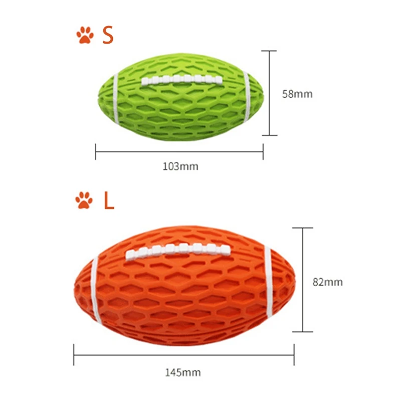 Squeaky Dog Toys Ball Bite-Resistant Rubber Dog Toy Durable Puppy Chew Toy Football With Dual Squeakers Interactive Dog Toy 
Squeaky Dog Toys Ball Bite-Resistant Rubber Dog Toy Durable Puppy Chew Toy Football With Dual Squeakers Interactive Dog Toy