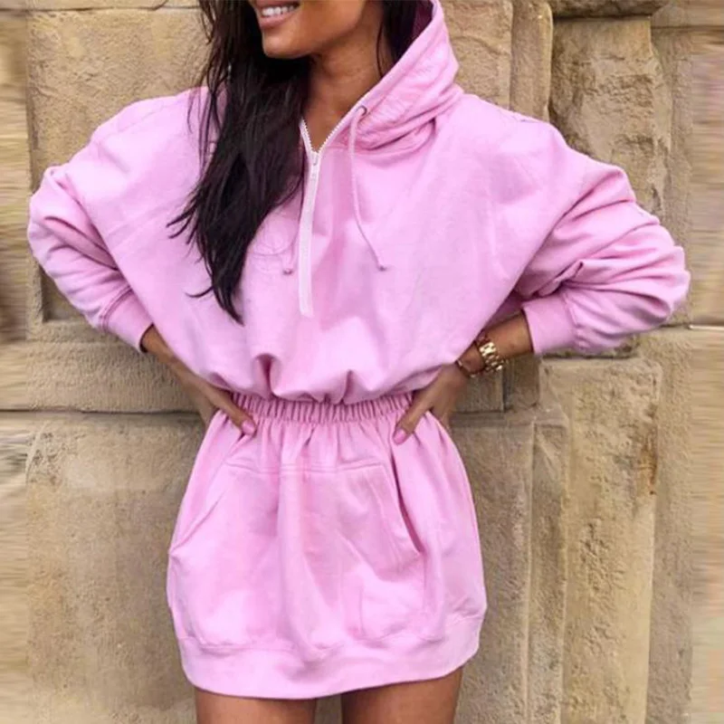 Long Sleeve Elastic Waist Women's Hoodies Pink Pullovers Streetwear Casual Big Pocket Sweatshirt For Female 2020 Autumn Winter
Long Sleeve Elastic Waist Women's Hoodies Pink Pullovers Streetwear Casual Big Pocket Sweatshirt For Female 2020 Autumn Winter