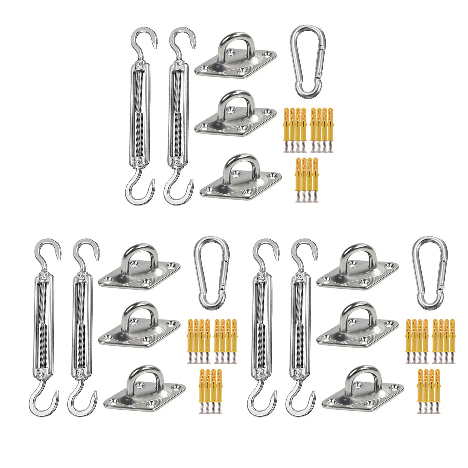 Sun Shade Sail Hardware Kit - Heavy Duty Anti-Rust Triangular / Square Shade Sail Installation Accessories 304 Grade Stainless
Sun Shade Sail Hardware Kit - Heavy Duty Anti-Rust Triangular / Square Shade Sail Installation Accessories 304 Grade Stainless