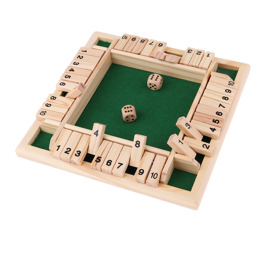 Wooden Board Game 2-4 Players Deluxe Four Sided 10 Numbers The Box Board Game Set Dice Party for Families
Wooden Board Game 2-4 Players Deluxe Four Sided 10 Numbers The Box Board Game Set Dice Party for Families