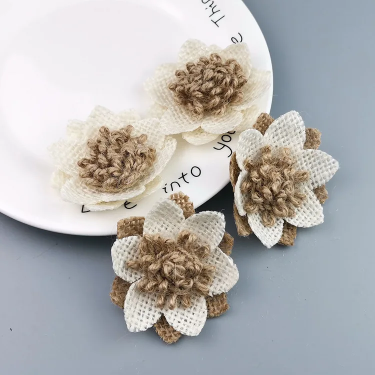 2pcs Retro Burlap Linen Rope Core-Spun Flowers Handmade DIY Jewelry Decorate Clothing Party Wedding Creative Decoration flowers
2pcs Retro Burlap Linen Rope Core-Spun Flowers Handmade DIY Jewelry Decorate Clothing Party Wedding Creative Decoration flowers
