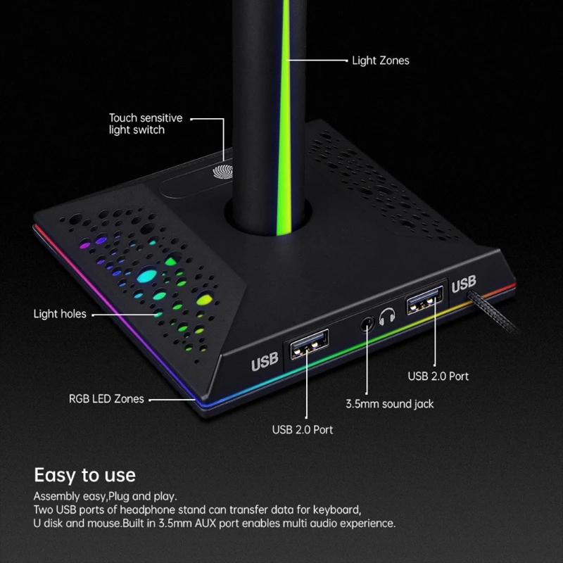 Earphone Bracket RGB Ajazz Emitting Headset Game Integrated Desktop Vertical R2JF
Earphone Bracket RGB Ajazz Emitting Headset Game Integrated Desktop Vertical R2JF