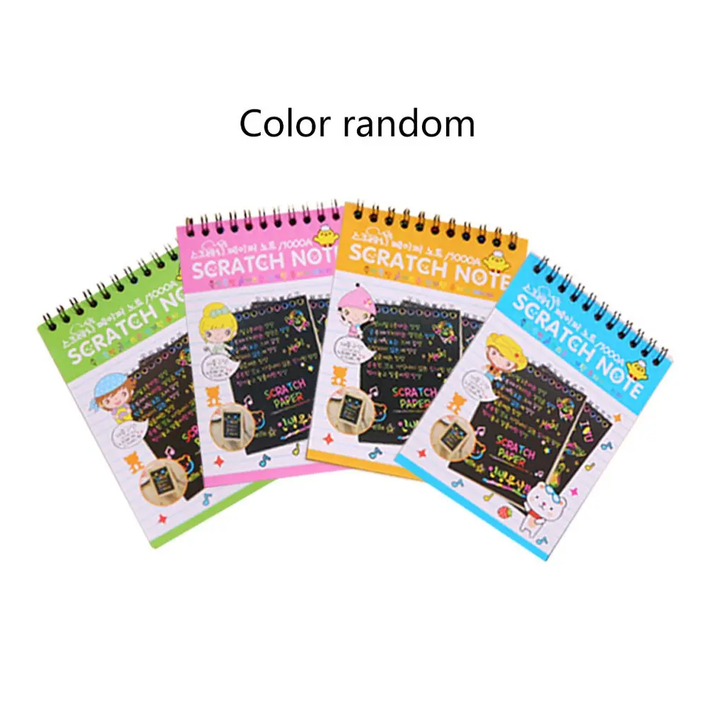 Скретч граффити это DIY мультфильм sketchbook красочные царапины Живопись детей
