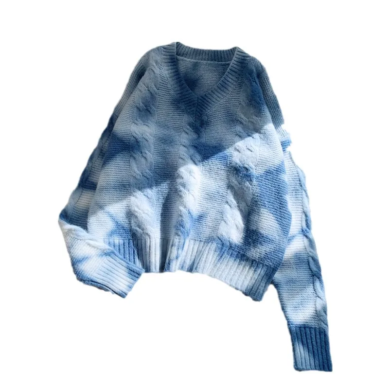 Tie Dye Sweater Women Winter Fall Loose V-Neck Pullovers Casual Thin Simple Fashion Popular Office Female Long Sleeve Knit Tops
Tie Dye Sweater Women Winter Fall Loose V-Neck Pullovers Casual Thin Simple Fashion Popular Office Female Long Sleeve Knit Tops
