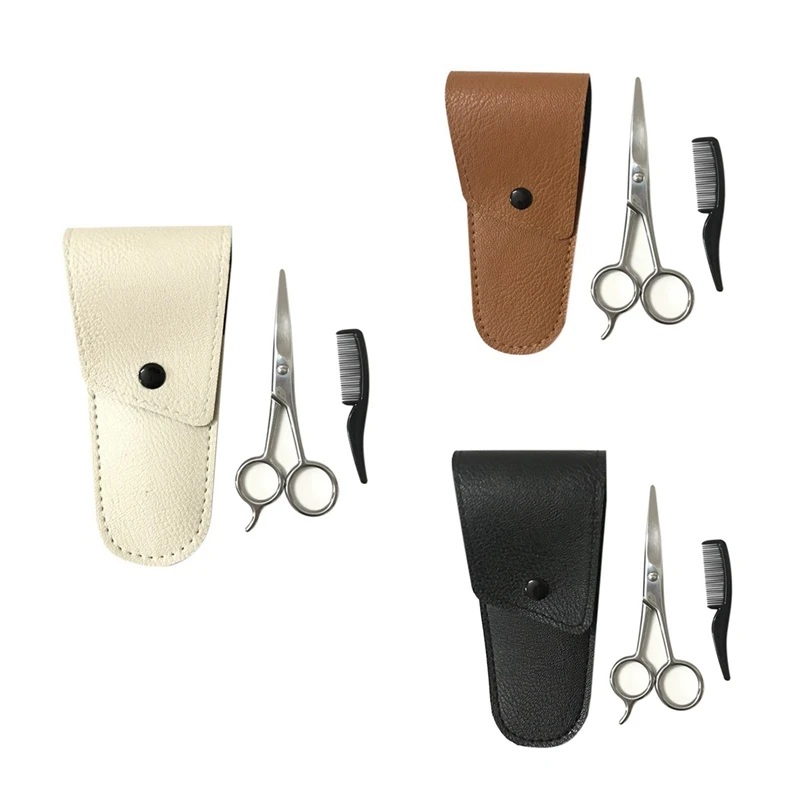 Mustache Eyebrow Trimmer Men Beard Scissors Stainless Steel Accessary Scissors Comb Kit with Storage Bag
Mustache Eyebrow Trimmer Men Beard Scissors Stainless Steel Accessary Scissors Comb Kit with Storage Bag