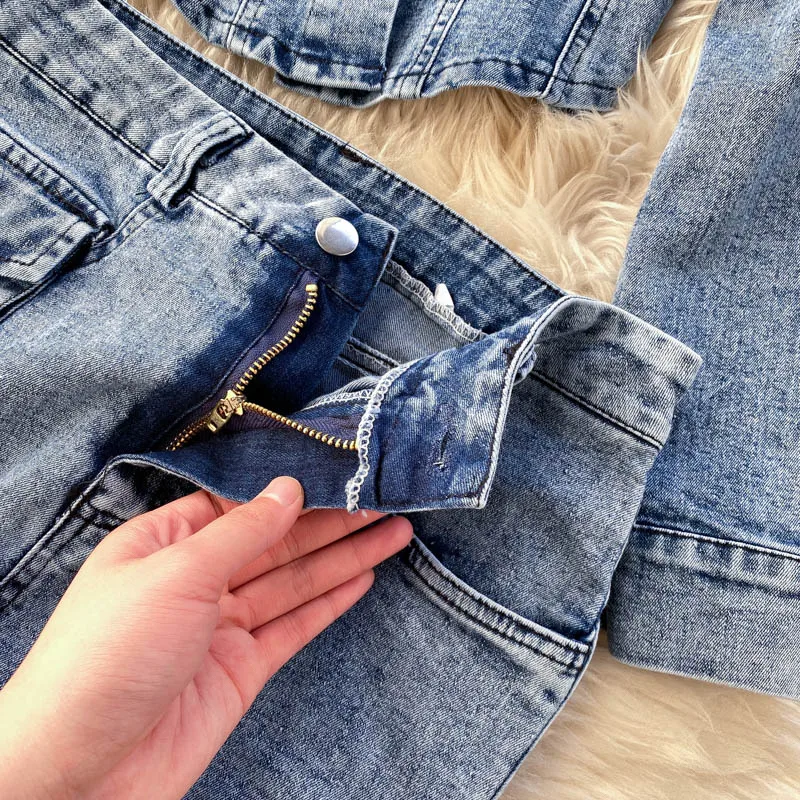 ZCSMLL Suit Women Vintage Denim Shirt Women High Waist Wide Leg Pants Temperament Female Two-piece Set 2021 Fashion
ZCSMLL Suit Women Vintage Denim Shirt Women High Waist Wide Leg Pants Temperament Female Two-piece Set 2021 Fashion