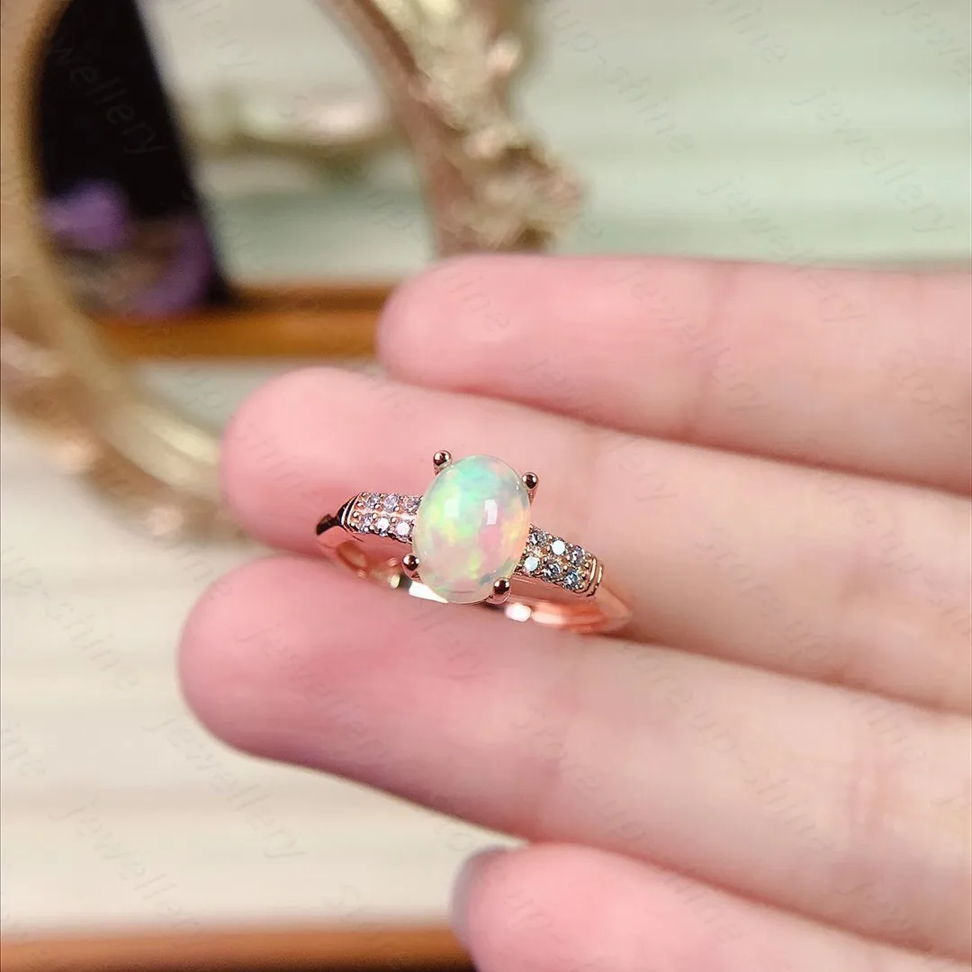 New natural opal ring 925 silver ladies ring colorful opal luxury elegant beauty and beauty
New natural opal ring 925 silver ladies ring colorful opal luxury elegant beauty and beauty