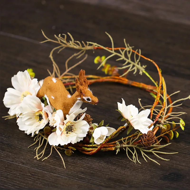 Mori Female Deer Hairbands Head Wreath Christmas Retro Flower Crown Photography Photo Props Wedding Dress Bridesmaid Accessories
Mori Female Deer Hairbands Head Wreath Christmas Retro Flower Crown Photography Photo Props Wedding Dress Bridesmaid Accessories