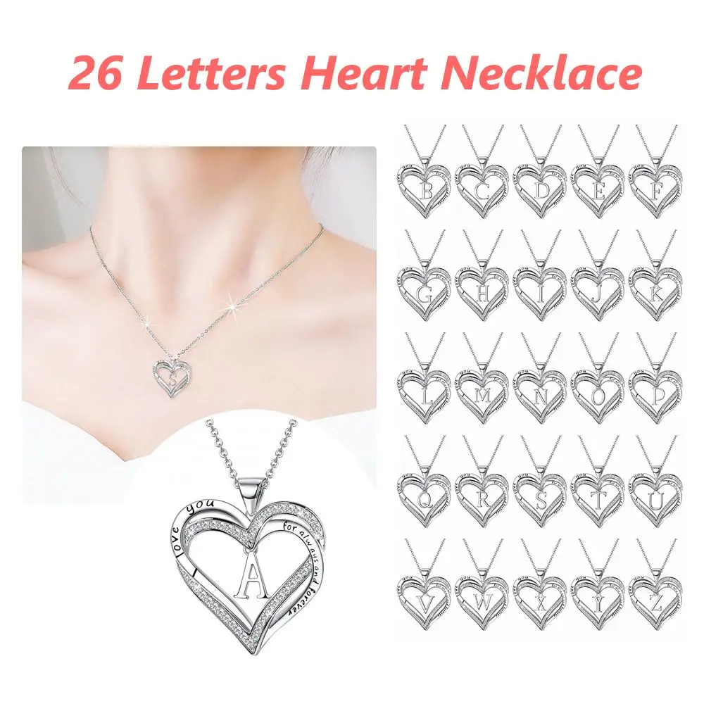 Heart Letter Necklace for Women, Silver Heart Pendant Necklace, Dainty Initial Charm Necklace Jewelry Gift
Heart Letter Necklace for Women, Silver Heart Pendant Necklace, Dainty Initial Charm Necklace Jewelry Gift
