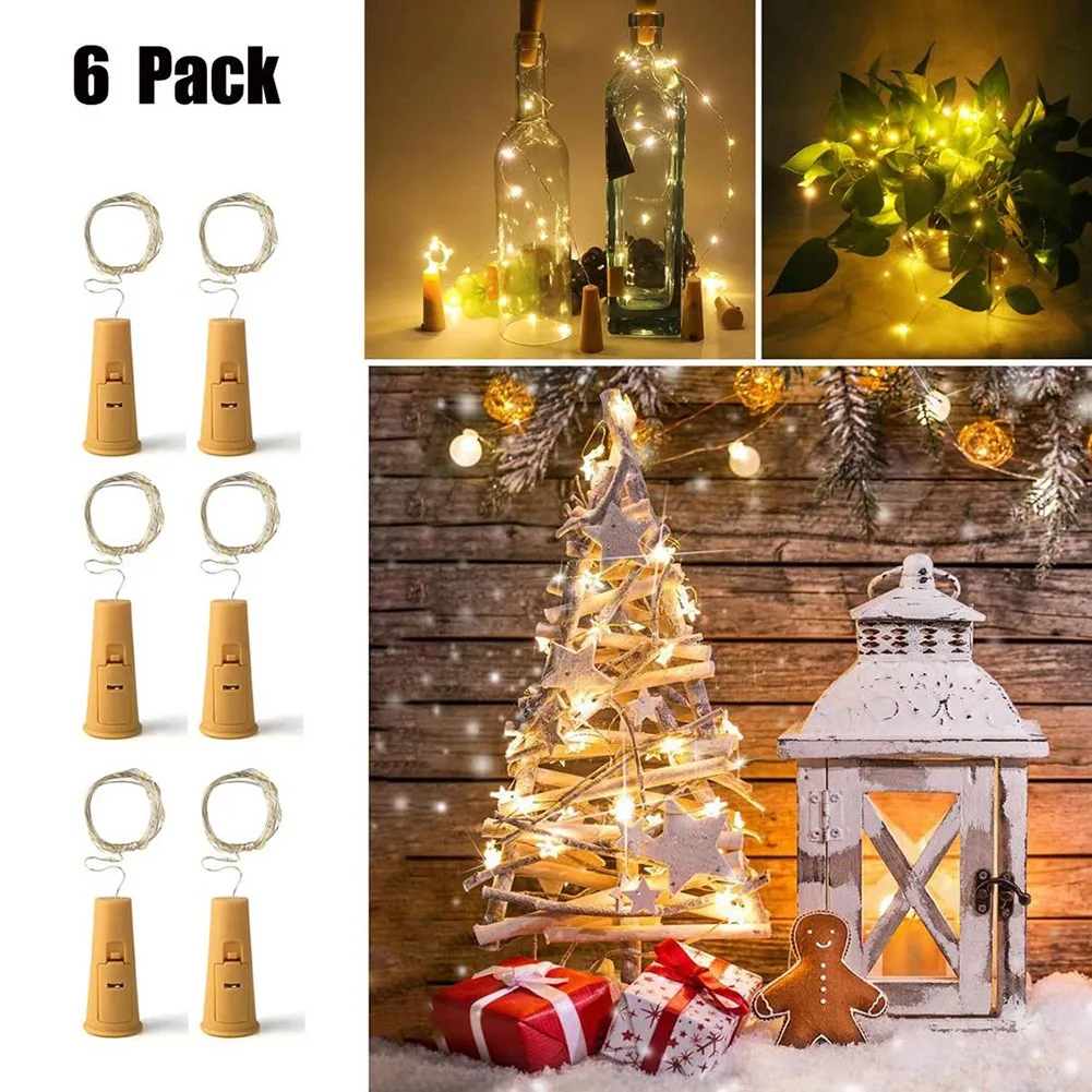 6PCS 20*bulbs LED DIY Wine Bottle Fairy String Lights Battery Cork Shaped Wedding Party Christmas Decoration With ON/OFF Switch
6PCS 20*bulbs LED DIY Wine Bottle Fairy String Lights Battery Cork Shaped Wedding Party Christmas Decoration With ON/OFF Switch
