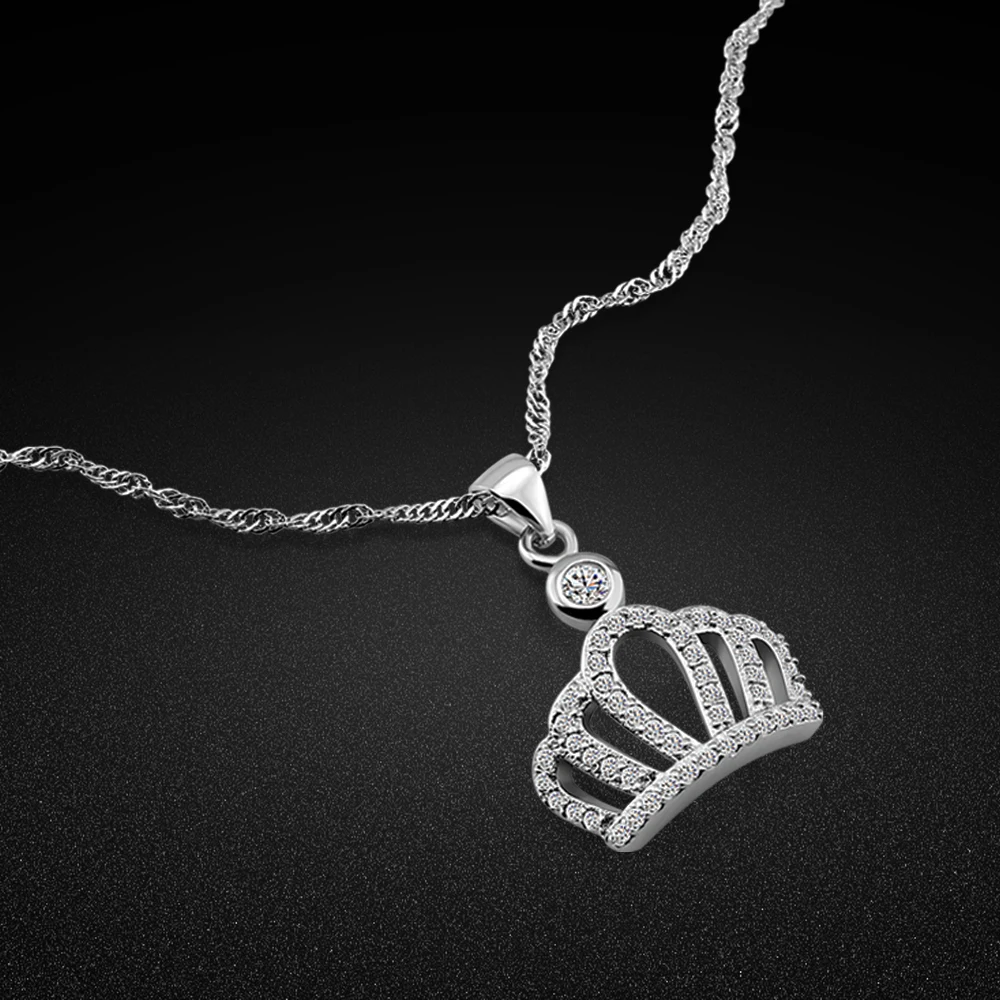 Chic Women's Silver Jewelry 925 Sterling Silver Necklace Noble Crown Pendant Wave Chain Chokers Neceklaces Anniversary Gift
Chic Women's Silver Jewelry 925 Sterling Silver Necklace Noble Crown Pendant Wave Chain Chokers Neceklaces Anniversary Gift