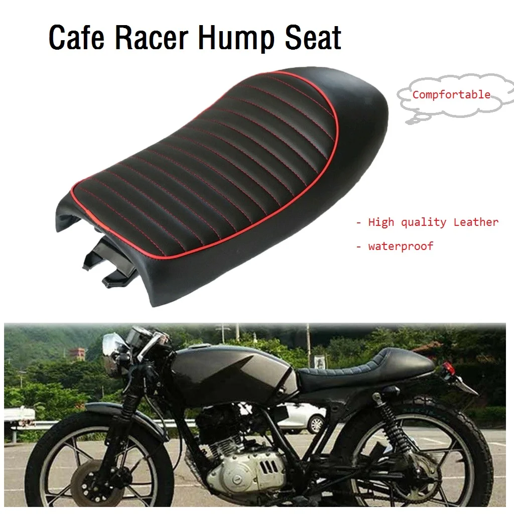 Black Cafe Racer Motor Retro Motorcycle Bikes Seat Cushion W/ Red Piping
Black Cafe Racer Motor Retro Motorcycle Bikes Seat Cushion W/ Red Piping