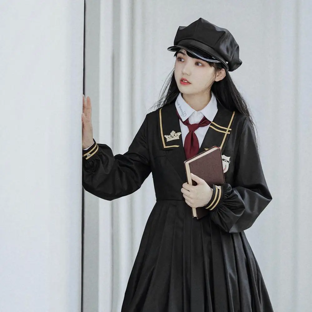 Japanese JK uniform lolita dress v-neck embroidery kawaii dress lantern sleeve gothic lolita op student loli kawaii clothing cos
Japanese JK uniform lolita dress v-neck embroidery kawaii dress lantern sleeve gothic lolita op student loli kawaii clothing cos