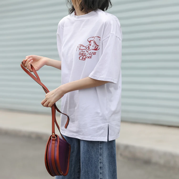 New goods to film how t wear good-looking before and after printing letters cartoon T-shirt with short sleeves
New goods to film how t wear good-looking before and after printing letters cartoon T-shirt with short sleeves