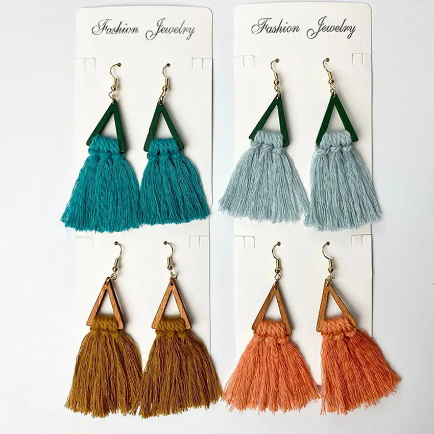 Vintage Triangle Wood Frame Braided Tassel Earrings for Women 2021 Bohemian Jewelry Trim Arrow Fringe Earrings Jewelry Wholesale
Vintage Triangle Wood Frame Braided Tassel Earrings for Women 2021 Bohemian Jewelry Trim Arrow Fringe Earrings Jewelry Wholesale
