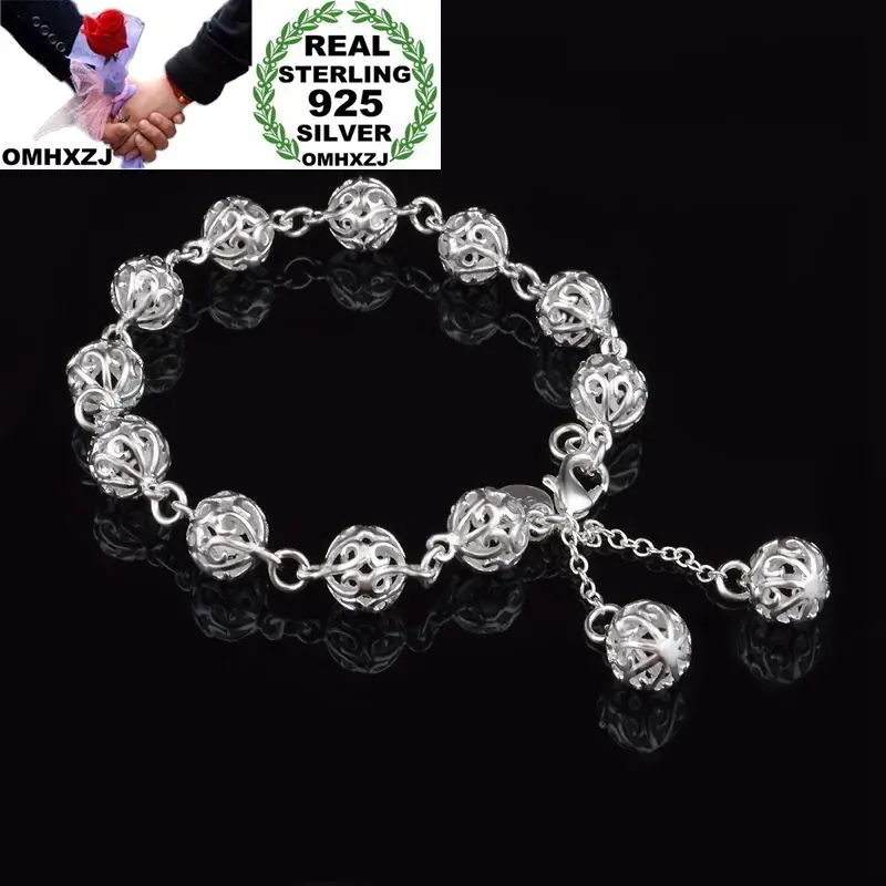 OMHXZJ Wholesale Personality Fashion OL Woman Girl Party Gift Silver Hollow Round Beads Chain 925 Sterling Silver Bracelet BR29
OMHXZJ Wholesale Personality Fashion OL Woman Girl Party Gift Silver Hollow Round Beads Chain 925 Sterling Silver Bracelet BR29