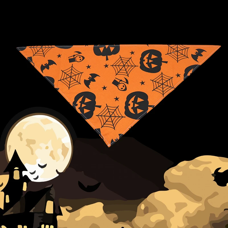 Halloween Pet Scarf Pumpkin Ghost Spider Triangle Bib Scarf Accessories Suitable For Dog Cat Puppy Halloween Christmas Party Toy
Halloween Pet Scarf Pumpkin Ghost Spider Triangle Bib Scarf Accessories Suitable For Dog Cat Puppy Halloween Christmas Party Toy