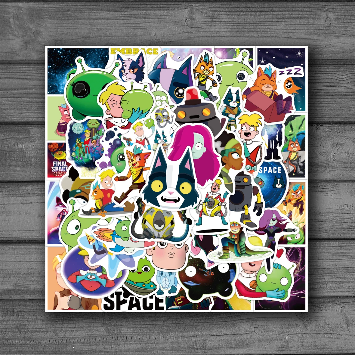 50Pcs/pack Animated TV Series Final-Space Anime Stickers Winter Graffiti Waterproof Snowboard Helmet Laptop Phone Guiter Toy | Игрушки и