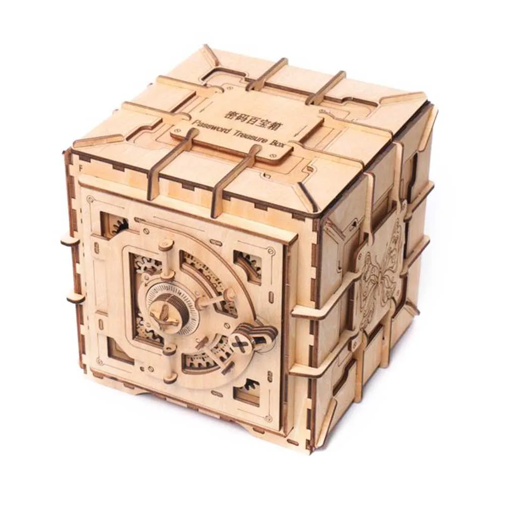 

Серьги деревянные с паролем для взрослых, коробка «сделай сам» для игрушек и сокровищ, Ювелирное кольцо, механическая трансмиссия, модель, 3D...