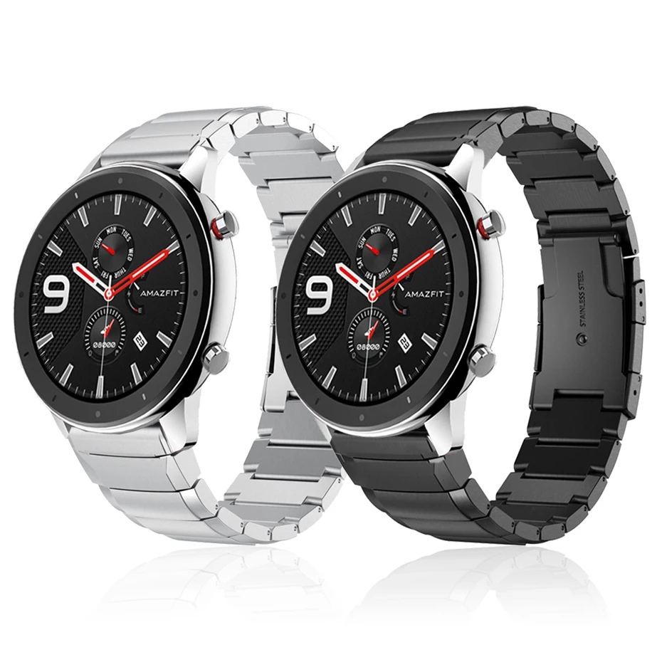 Ремешок из нержавеющей стали для Xiaomi Huami Amazfit GTR 47 мм металлический браслет часов