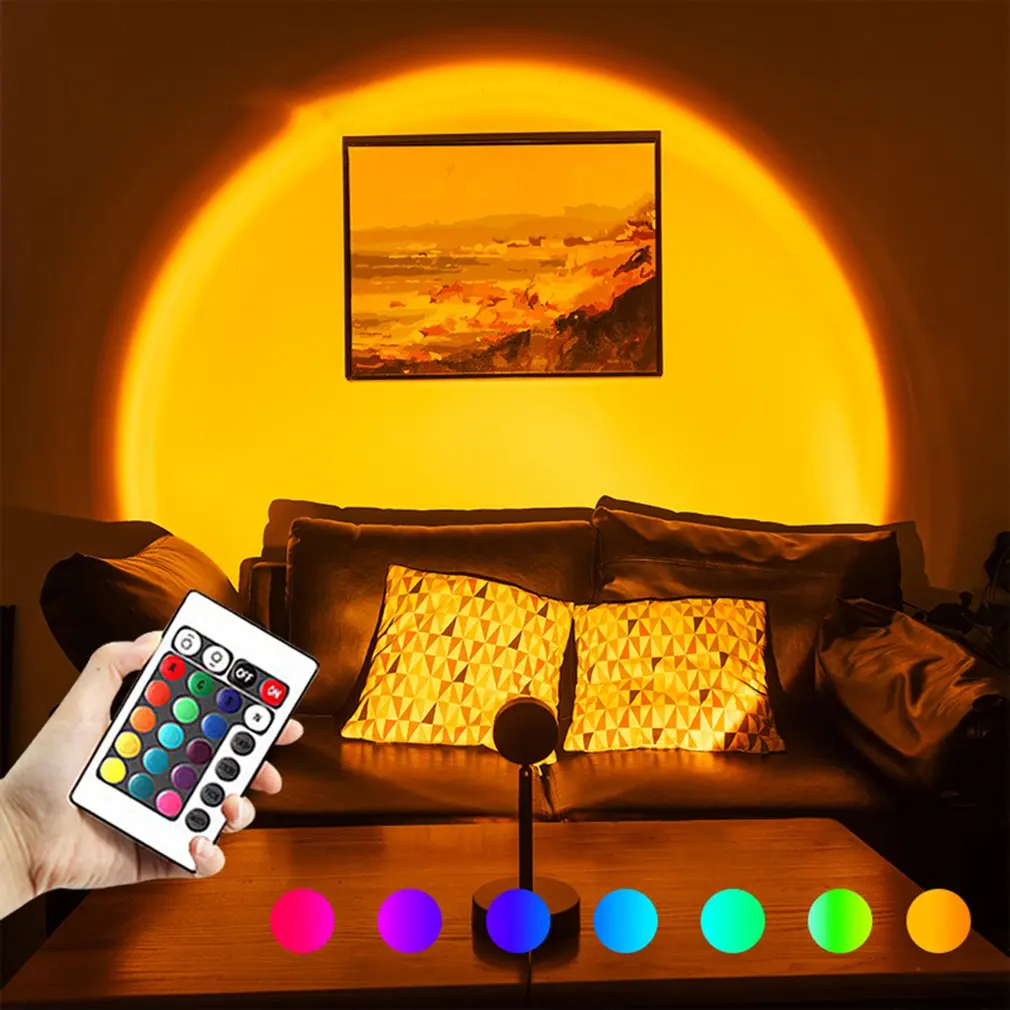 Sunset Lamp 16RGB Remote Control Atmosphere Sunset Lamp One Button Color Change Portable Good Appearance
Sunset Lamp 16RGB Remote Control Atmosphere Sunset Lamp One Button Color Change Portable Good Appearance
