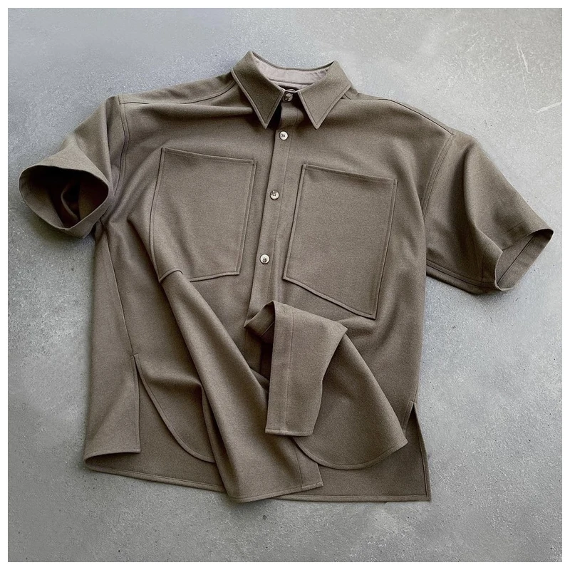European simple style arnodefrance High Street solid color series Cashmere shirt street trend loose men's short sleeve shirt
European simple style arnodefrance High Street solid color series Cashmere shirt street trend loose men's short sleeve shirt