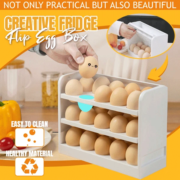 Creative Fridge Flip Egg Box Kitchen Household Plastic Transparent Egg Dumpling Storage Box 3-layers Refrigerator Egg Rack Tray
Creative Fridge Flip Egg Box Kitchen Household Plastic Transparent Egg Dumpling Storage Box 3-layers Refrigerator Egg Rack Tray