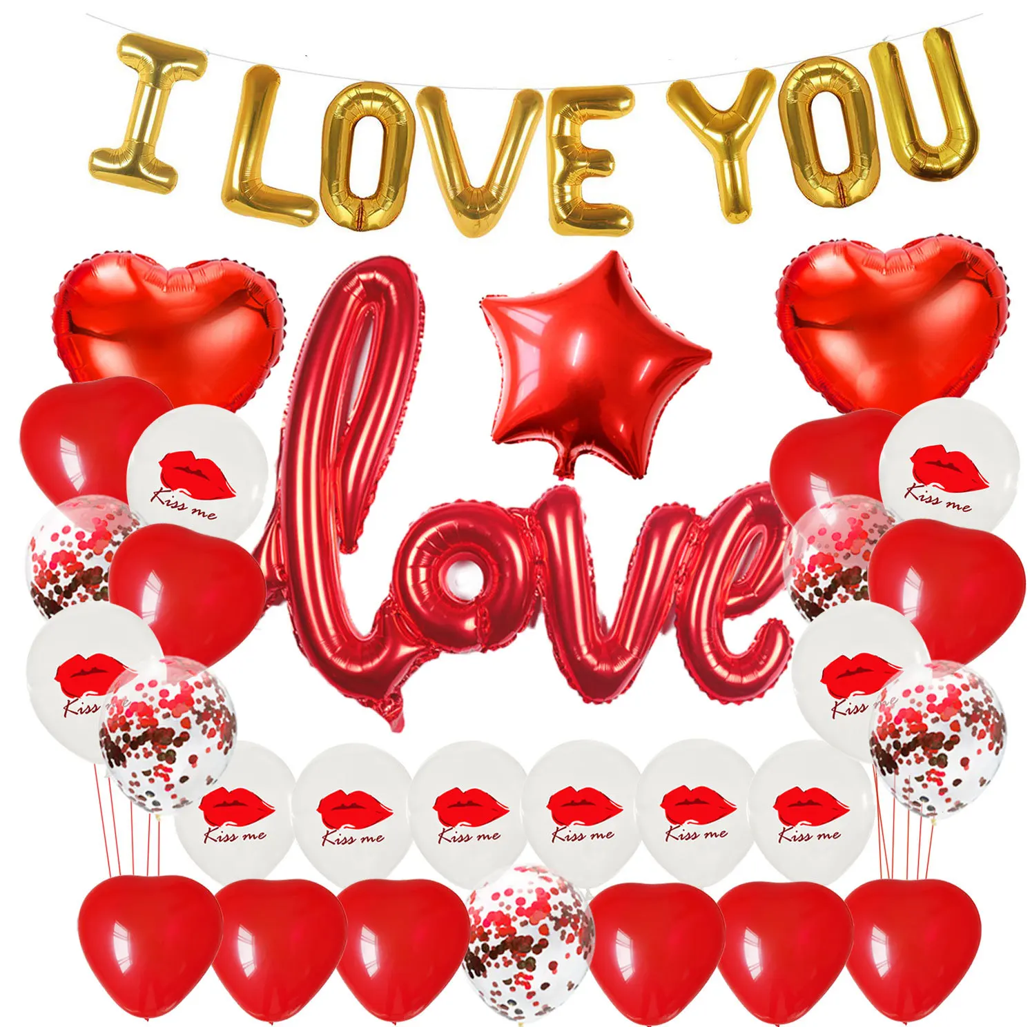 Valentine's Day Balloons Romantic Wedding I Love You Foil Balloons Heart Ballons Gift Valentine Day Wedding Decorations Supplies
Valentine's Day Balloons Romantic Wedding I Love You Foil Balloons Heart Ballons Gift Valentine Day Wedding Decorations Supplies