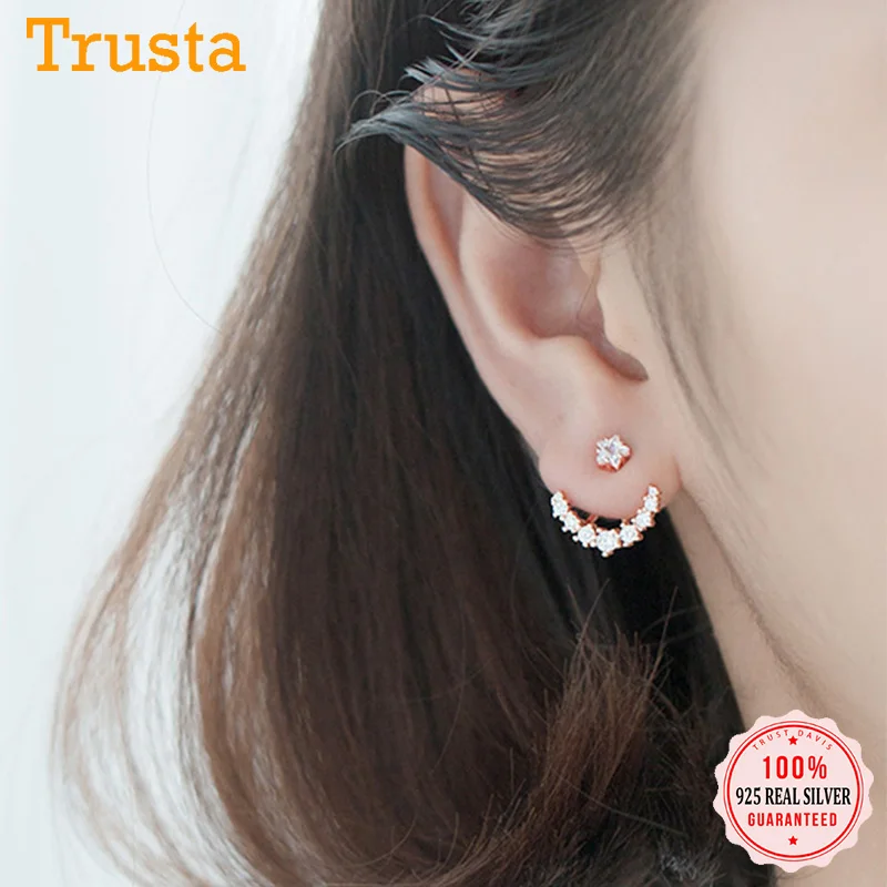 Trustdavis Real 925 Sterling Silver Fashion Charm Moon Star Dazzling CZ Stud Earring For Women Wedding Party S925 Jewelry DA1646 
Trustdavis Real 925 Sterling Silver Fashion Charm Moon Star Dazzling CZ Stud Earring For Women Wedding Party S925 Jewelry DA1646