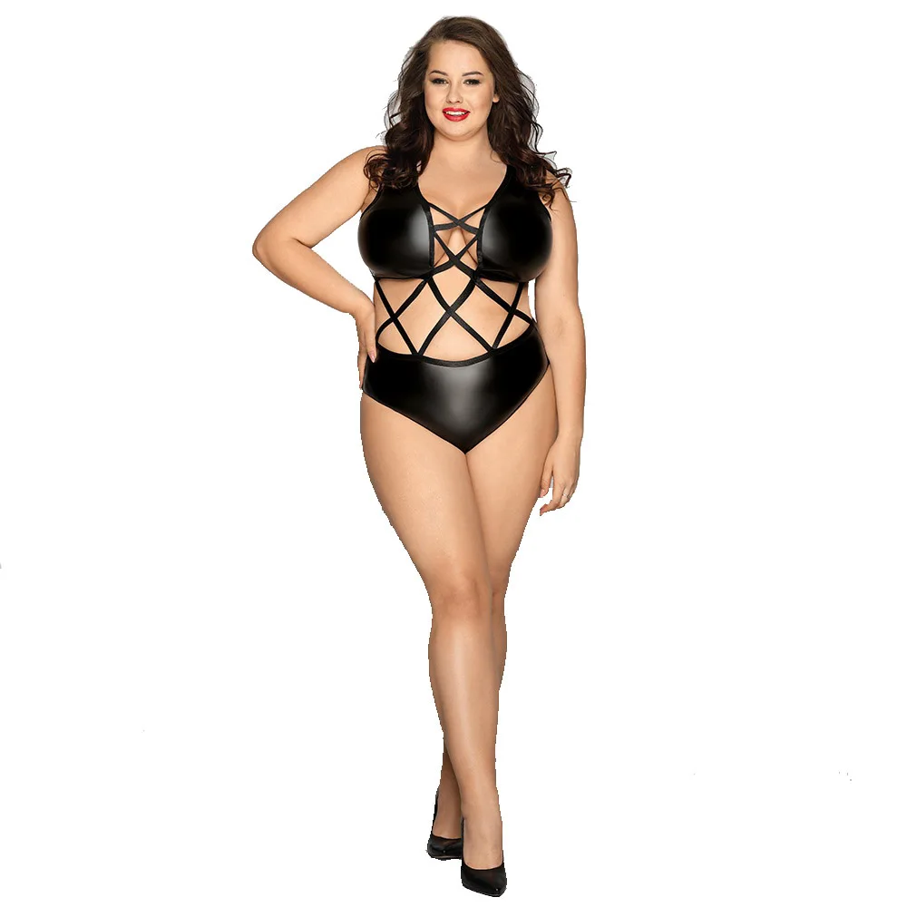 Women Sexy Wetlook Bodysuit Black PVC Latex Faux Leather Underwear Fetish Lingerie Erotic Teddy Body Suit in Plus Size P81135
Women Sexy Wetlook Bodysuit Black PVC Latex Faux Leather Underwear Fetish Lingerie Erotic Teddy Body Suit in Plus Size P81135