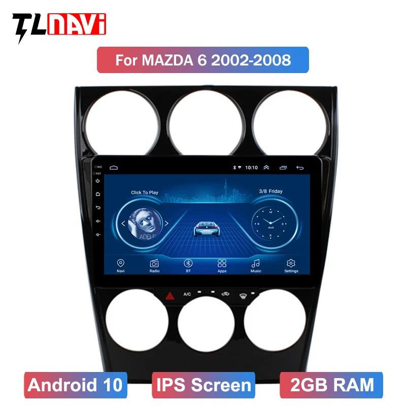 Автомобильный мультимедийный плеер на Android 10 с GPS для старой 1Mazda 6 2002 2008 поддержка