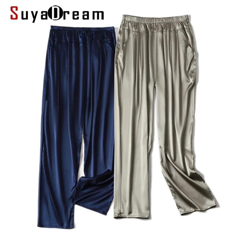 Женские прямые брюки SuyaDream, из 95% шелка, 5% спандекса, с эластичной талией, однотонные, на весну, 2021
Женские прямые брюки SuyaDream, из 95% шелка, 5% спандекса, с эластичной талией, однотонные, на весну, 2021